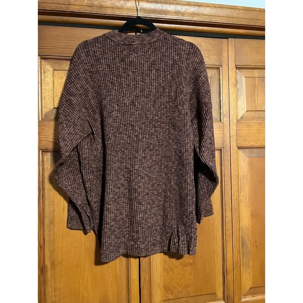 Abercrombie & Fitch Women's Soft A&F Ribbed Bell Sleeve Sweater Brown Size XL - Picture 11 of 11